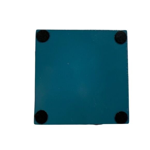 Pier 1 Imports Hand Painted Glass Top Wooden Coasters Set of Four in Box - Picture 5 of 16